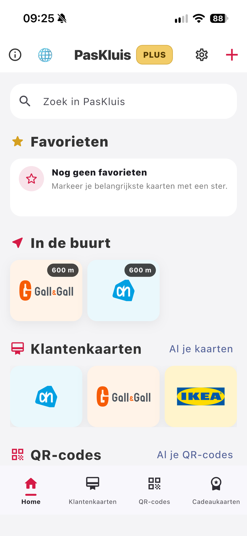 PasKluis home screen